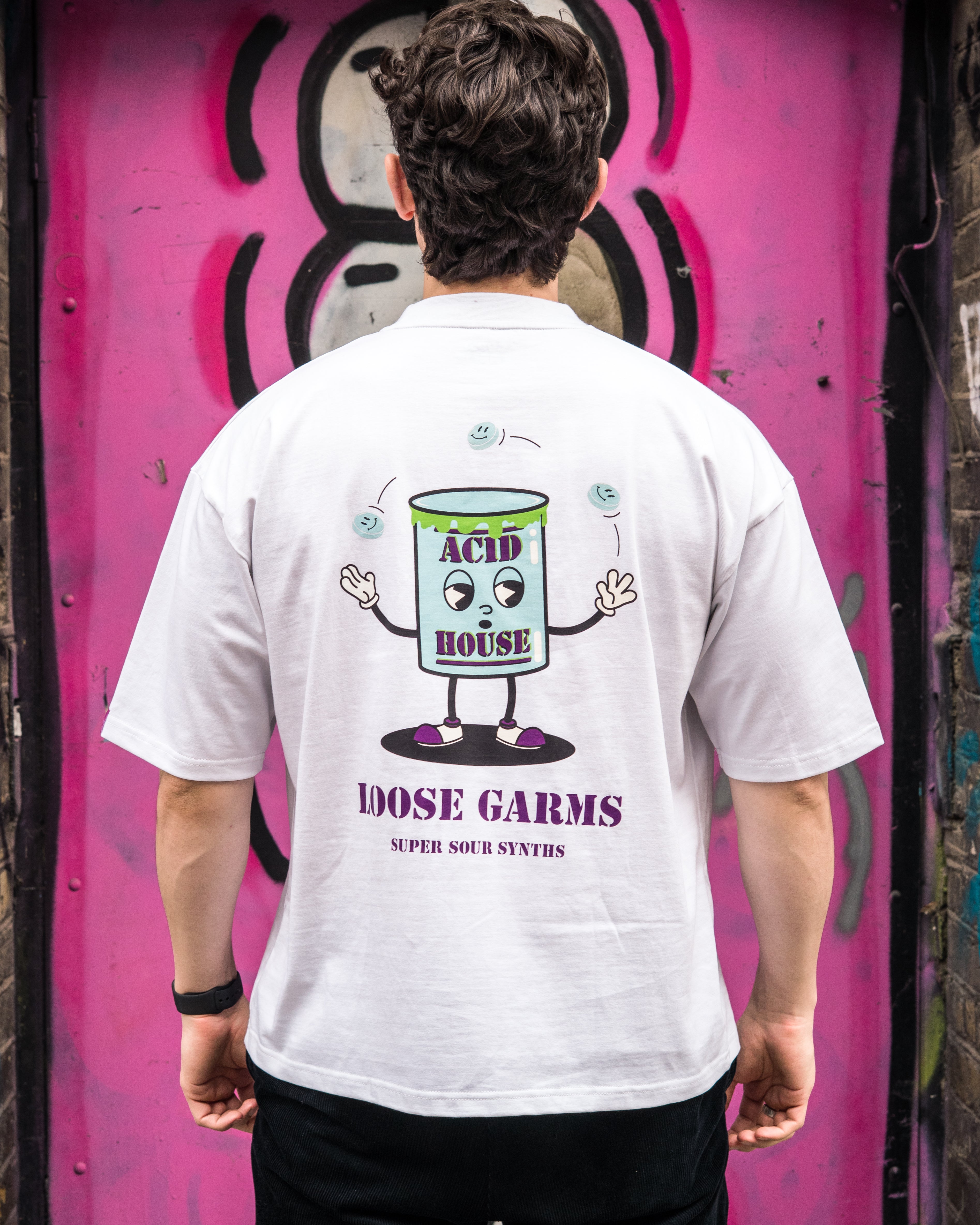 Acid House Oversized Cotton T-Shirt - Loose Garms